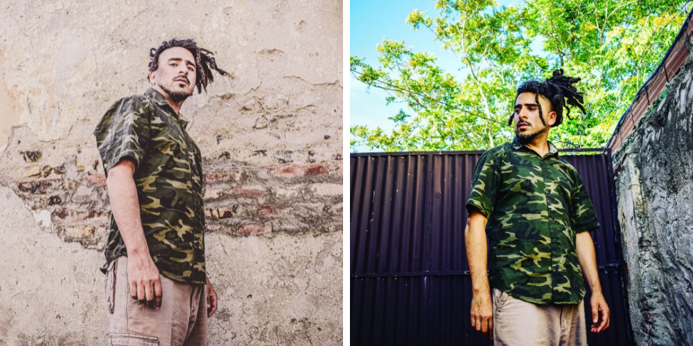 Cristian Raiz en una pose que demuestra su confianza y habilidades como cantante de reggae